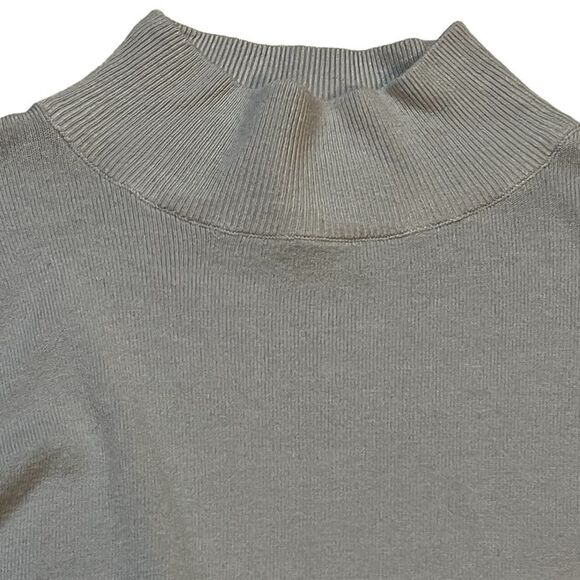 Robertson + Rodeo cropped puff sleeve grey gray sweater ribbed neck size Small - Picture 4 of 13